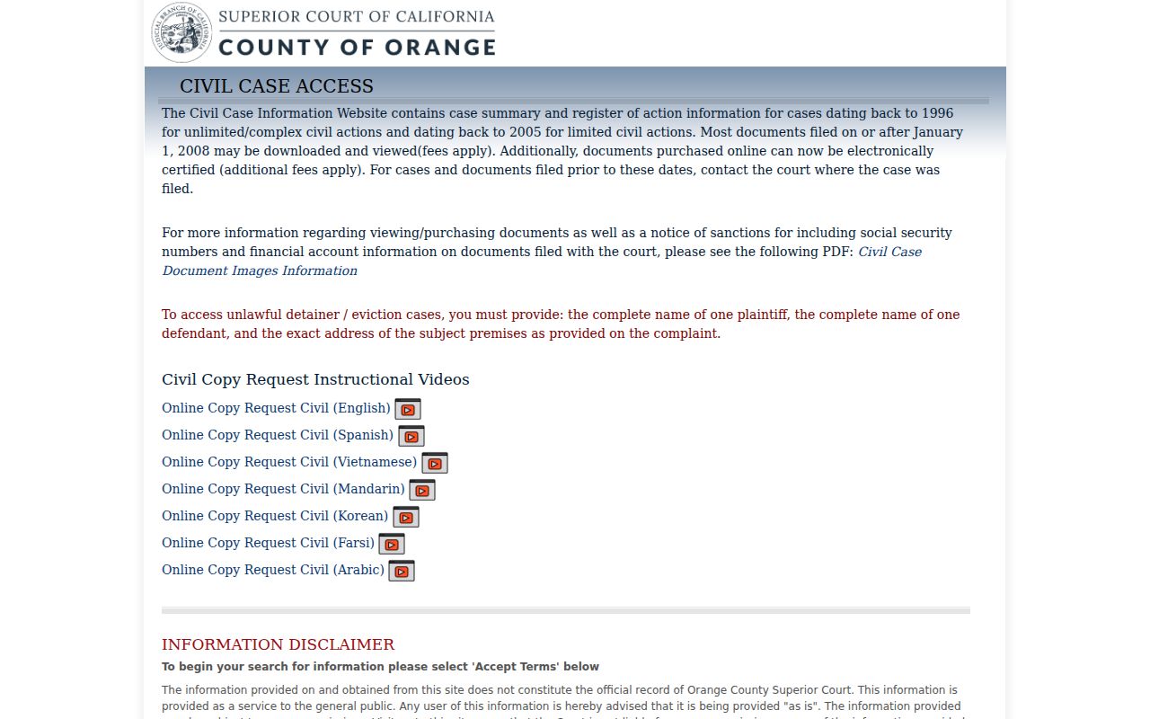 Orange County people search civil court coverage