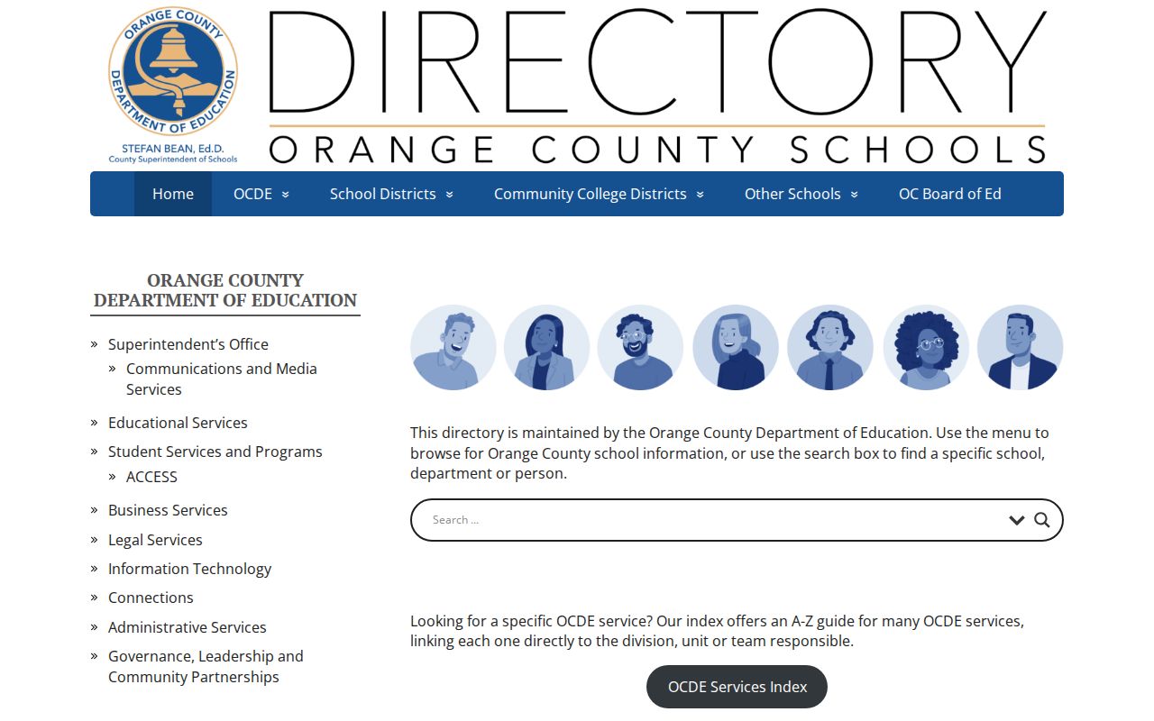 Orange County people directories OCDE school directory search