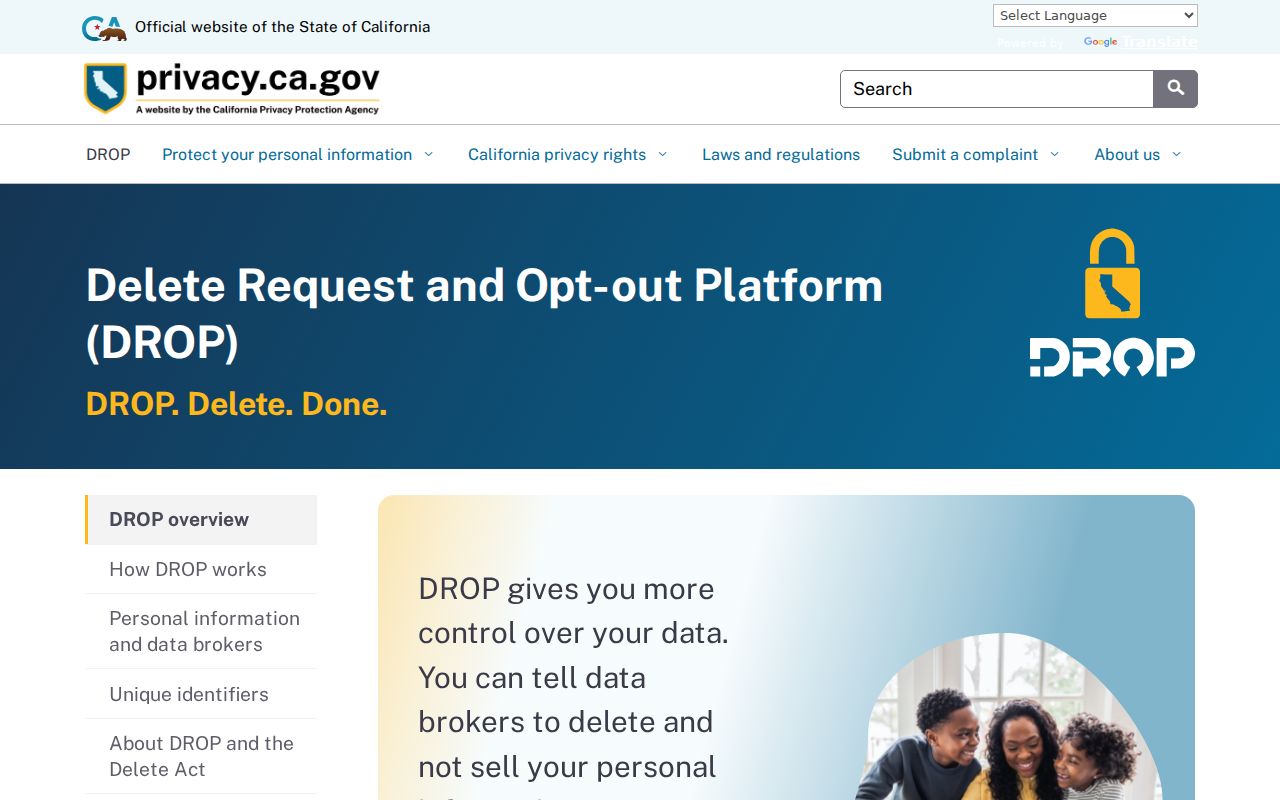 Orange County records privacy controls through California DROP